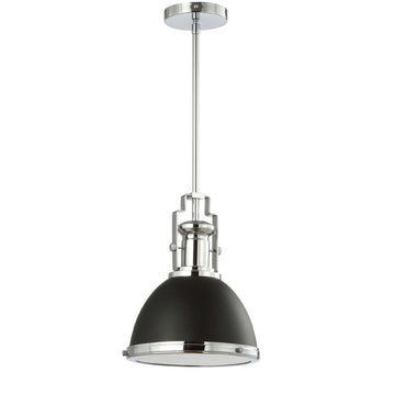 Homer Modern Industrial Iron LED Dome Pendant - JONATHAN Y